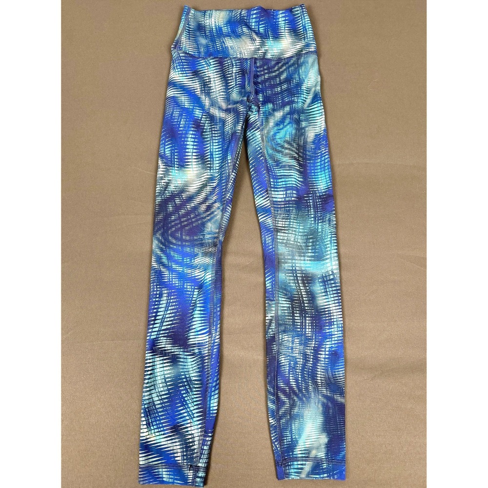 Lululemon Wunder Train HR Tight 25" Sz 2 Foil Shapeshifter Flux Blue Multi Yoga